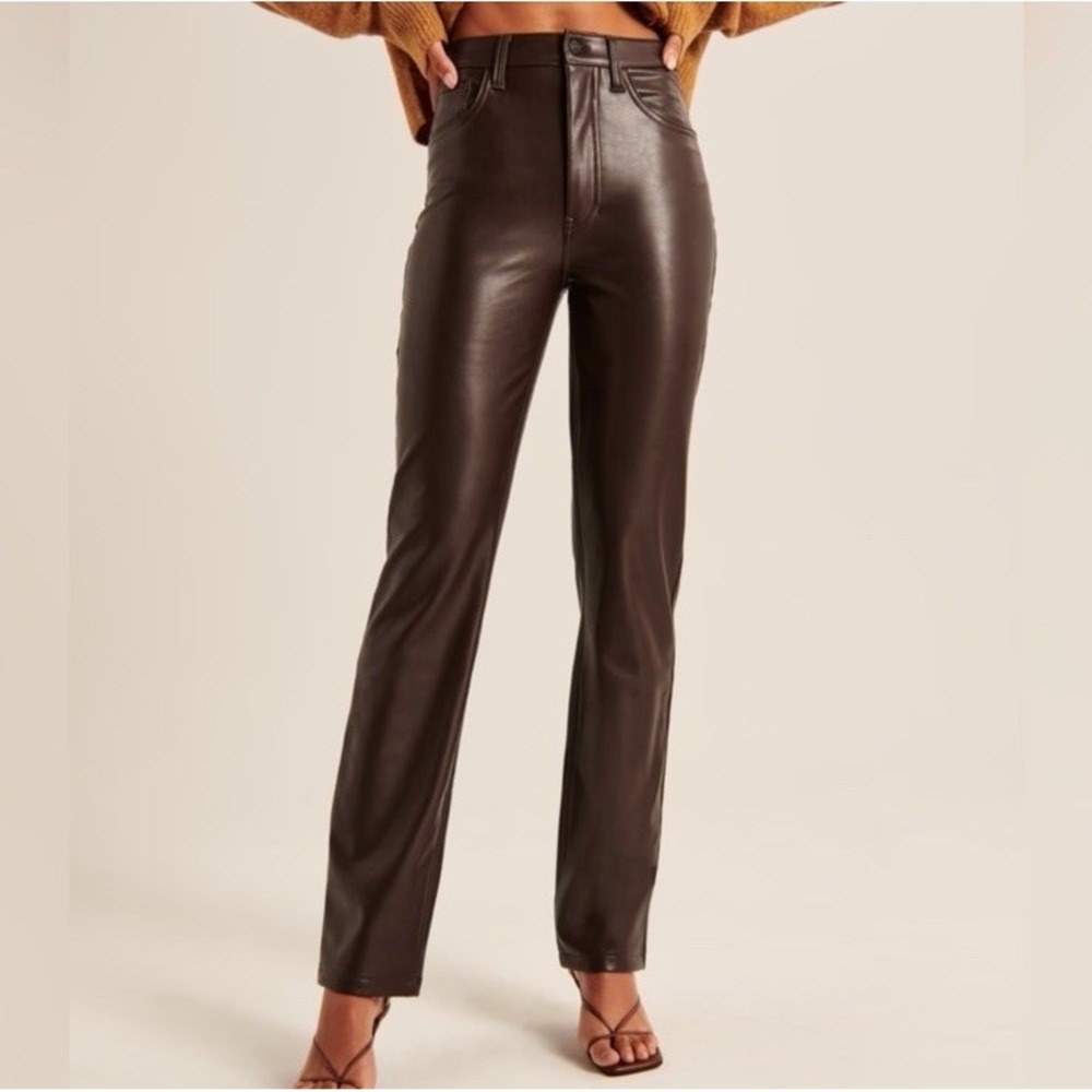 Abercrombie &‎ Fitch Faux Leather 90s Straight High Rise Curve Love Women's 29/8